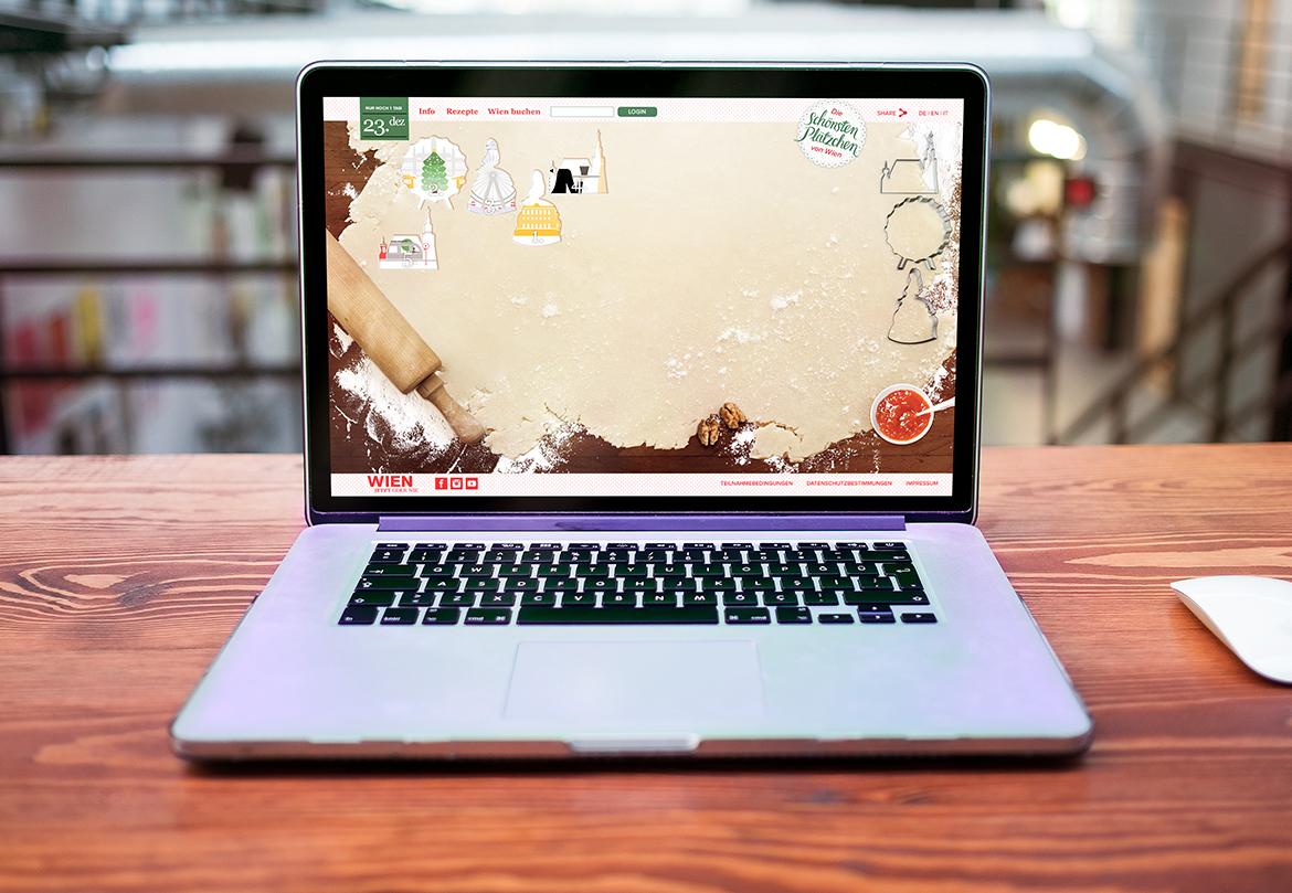 Online Adventkalender auf Laptop