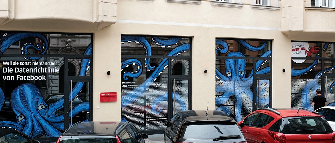 Datenkrake auf Schaufenster