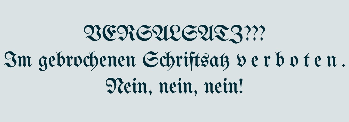 Gebrochener Schriftsatz